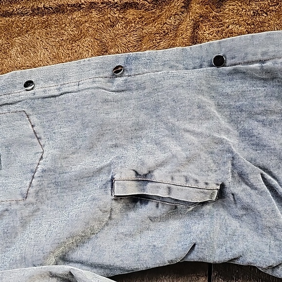 Long DENIM jean jacket/coat Fleece lined button thicker - Picture 8 of 11